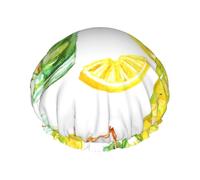 Drink Cocktail Lemon Ice Double Layer Elastic Waterproof Shower Cap Reusable Bath Cap