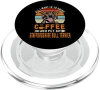Drink Coffee and Pet My Staffordshire Bull Terrier Dog Lover PopSockets PopGrip for MagSafe
