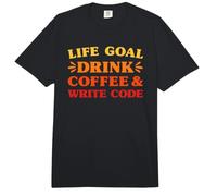 Drink Coffee and Write Code Funny Coffee Comfort Colors Adult Heavyweight T-Shirt