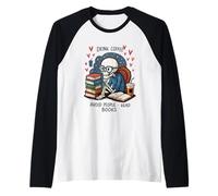 Drink Coffee Avoid People Read Books Skeleton Raglan Baseball Tee