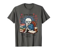 Drink Coffee Avoid People Read Books Skeleton T-Shirt