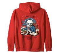 Drink Coffee Avoid People Read Books Skeleton Zip Hoodie