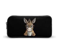 Drink Coffee Donkey Pencil Case Durable Pen Pouch Organizer Stationery Pen Bag Makeup Bag for Women Men Gifts