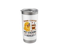 Drink Coffee Pet Goldens Take Naps Repeat Stainless Steel Insulated Tumbler