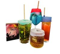 Drink Covers for alcohol protection women, Anti Drug Cup Protector, Silicone Drink Cover, Washable and Reusable BPA free, Fits all cup sizes VIPENSS (4 Pack colors)