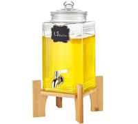 VEVOR Beverage Dispenser, 1.5 Gallon Drink Dispensers for Parties, Glass Juice Dispenser with Stand, Stainless Steel Spigot, Iced Tea Lemonade Juice Water Dispenser, for Restaurants, Hotels, Parties