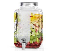 Drink Dispenser 4 Litre Glass Tap Water Juice Dispenser Glass Container