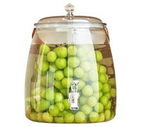 Drink Dispenser - PET PE Rubber ABS 3L 16x16x23cm 404g | Glass Beverage Dispenser | Glass Storage Jar for Refrigerator Use, Juice, Water, Cold Drinks, Party Serving, Kitchen Organization and Daily