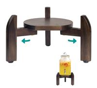 Drink Dispenser Stand Adjustable Width from 8" to 11.2" Wide - Beverage Jar and Water Plastic Jug Holder - to plant flower pots - Adjustable up to11.2-inch Wide (For 5-Gal Jug 8"-11.2")- Walnut Color
