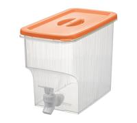 Drink Dispenser with Leak-Proof Tap, 3.9L Hot & Cold Water/Juice Dispenser - Fridge Cocktail/Beer Jug, Beverage Container for Home, Pub Party, Camping - Portable BPA-Free Plastic Jug (Orange)