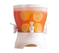 Drink Dispenser with Spigot, 5.3L 3 Grids Beverage Dispenser for Fridge, 360° Rotatable Water Container Removable for Juice Iced Tea Lemonade Cold Brew
