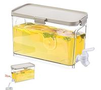 Drink Dispenser with Tap 3.9l Cold Drink Dispenser for Fridge Leakproof Clear Fridge Jugs Cold Container with Big Opening Groove Design for Oil Milk Tea Summer Essentials, D