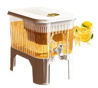 Drink Dispenser with Tap, Clear Fridge Drink Containers, Refrigerator Beverage Dispenser, Water Bucket with Faucet, Drink Fountain for Cold Water Lemonade Soda Juice Tea