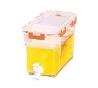 Drink Dispenser with Tap for Fridge, 3.5l Plastic Beverage Dispenser with Spigot. Milk,Lemonade,iced Tea,Juice Container Cold Water Kettle WithLid, Filter Drink for Parties,dairly,Camping (Apricot)