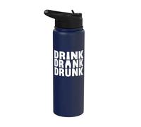 Drink Drank Drunk Bartenders Alcohol Beer Drinking Stainless Steel Insulated Water Bottle