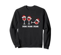 Drink Drank Drunk Funny Christmas Wine Mulled Wine Xmas Sweatshirt