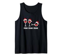 Drink Drank Drunk Funny Christmas Wine Mulled Wine Xmas Tank Top