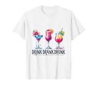 Drink Drank Drunk Funny Cocktail Party Watercolor T-Shirt