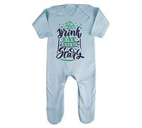 Drink eat and be Scary Potion [HALLO19] Baby Romper Jumpsuit with feet, 0-3 Months, Pastel Blue