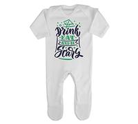 Drink eat and be Scary Potion [HALLO19] Baby Romper Jumpsuit with feet, 3-6 Months, White