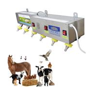 Drink Feeder Suckling Machine, Automatic Nipple Feeder with 6 Nipple Silicone and Circulating Water Pump, Automatic Constant Temperature and Stirring, Sound Simulation, for Pig Sheep Cattle Dog