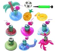 Drink Floats | 10X Pool Drink Floats for Adults | Floating Beverage Tray with Cute Design Inflatable Poolside Accessory for Beach Lake Swimming Spa Outdoor