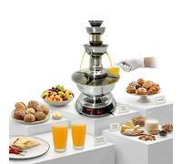 Drink Fountain for Parties -3.5 Gallon Capacity, 2-Tiered Cascading Tower, 0~100℃ Temperature Regulating Juice Fountain, for Wine, Champagne, Water, Juice