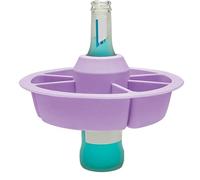 Drink Holder with 6 Compartments - Approx. 8.27 x 8.27 x 2.95 Inch Cup Container, Practical Snack Tray, Stabilising Sofa Bowl, Non-Slip Silicone Tray, Strip, Couch , Bed Tray