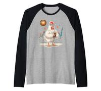 Drink iced Coffee with a Hen as Night City Lights Gleam Raglan Baseball Tee
