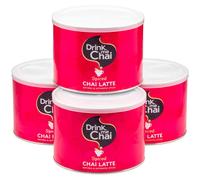 Drink Me Chai Spiced Chai Latte 1kg (Pack of 4) - Just Add Water, Chai Latte Powder (200 Servings Total)