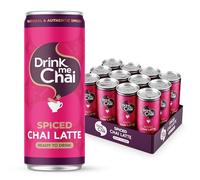 Drink Me Chai Spiced Chai Latte Ready-To-Drink 250ml (Pack of 12) Chai Latte Made With Natural and Authentic Spices | Now Available in a Cold Brew Can