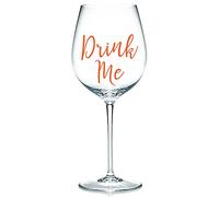 Drink Me Vinyl Sticker Decal Transfer Label for Wine, Beer, Pint Glasses, Mugs. Gift Bag, Box, Party, Birthday (Small - 3cm Tall Capital Letter Height, Gold)