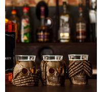 Drink No Evil - 3 X Skull Resin Shot Glasses