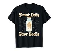 Drink Oats Save Goats | Funny Vegan Plant Based Oat Milk T-Shirt
