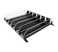 Drink Organizer for Fridge, 6 Rows Adjustable Fridge Organizers Self Pushing Drink Dispenser with Pusher Glide, Automatic Drink Dispenser for Fridge Bottles and Cans (Black)