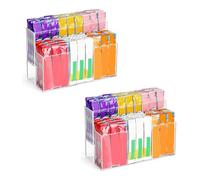Drink Packet Organizer, 2-Tier Water Flavor Packet Holder for Pantry Storage, Acrylic Drink Mix Organizer Hydration Packets Organization Container for Kitchen Organizers and Storage (2pcs)