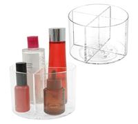 Drink Packet Organizer,Acrylic Water Flavor Packet Storage Container,360° Rotating Beverage Bag Organizer,3 Compartment Tea Bag Holder,Versatile Makeup Rack Separated for Snacks Spices(2 Pack)