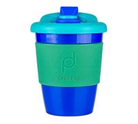 DrinkPod 12oz/340 ml Reusable Coffee Cup / Travel Mug with Rotating Rubber Lip BPA Free PLA Plastic - Ocean / Blue