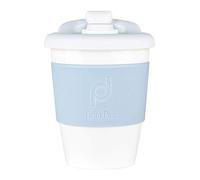 Drink Pod 12oz/340 ml Reusable Coffee Cup/Travel Mug with Rotating Rubber Lip BPA Free PLA Plastic - Winter/White