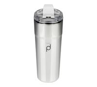 Drink Pod Metallic Range 450ml Coffee Flask, Silver, Stainless Steel Double Wall Insulated Travel Cup