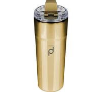 Drink Pod Stainless Steel Reusable Coffee Tumbler, Metallic Gold, 500ml