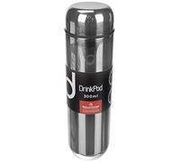 Drinkpod Vacuum Insulated Leak Proof Capsule Flask, Stainless Steel, Satin, 300ml