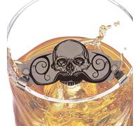 Drink Protector from Spiking - Defender Mustache Guard | Skull Design Stainless Steel Mustache Protector | Moustache Drinking Protector for Coffee Mugs Beer Teacups or Regular Cups by Death Grip Wax