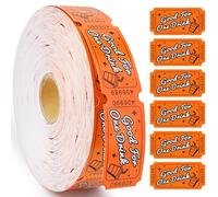 Drink Raffle Ticket Roll, Orange Single Roll Tickets for Events, Carnivals, Entry, Class Reward, Fundraiser & Prizes, 1000 Tickets per Roll, Size 1 x 2 Inch