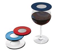 Drink Tops Ventilated Silicone Wine Glass Covers - Weighted Cover with Screen Allows Wine to Breathe - Outdoor Wine Glass Covers to Keep Particles Out - BPA Free - 4pk