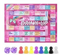 Drink Up Board Game,Foldable Funny Party Interactive Drinking Games Waterproof for Adult Night Party Games Gatherings