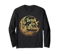 Drink Up Witches Floral Moon Halloween Witch Drinking Love Long Sleeve T-Shirt