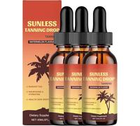 Drinkable Sunless Tanning Drops, Moisturizing Bronzing Tanner for Face Body, Oral Tanning Formula for Natural-Looking Tan, Daily Drops for Even Skin Tone (3pcs)