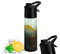 Drinking and Misting Sports Water Bottle,650ML Portable Clear Plastic Spray Cup Head Anti Leak Water Bottle Spray Bottle,Spray Drinking Bottle fit Outdoors,Indoors,Yoga,Bike,Gym,Opens with 1 Click