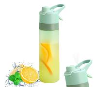 Drinking and Misting Sports Water Bottle,650ML Portable Clear Plastic Spray Cup Head Anti Leak Water Bottle Spray Bottle,Spray Drinking Bottle fit Outdoors,Indoors,Yoga,Bike,Gym,Opens with 1 Click